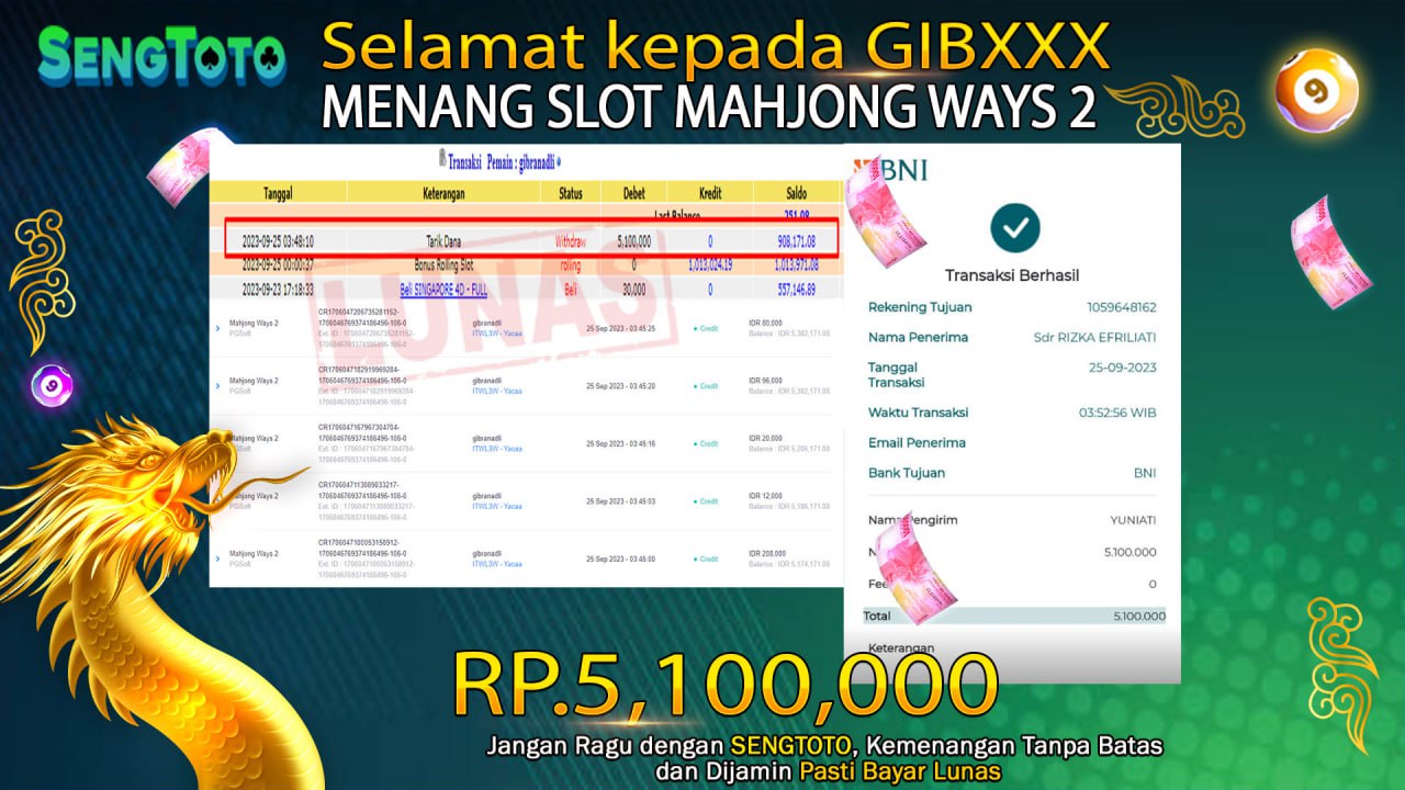 BUKTI PEMBAYARAN JACKPOT SLOT MAHJONG WAYS DI BAYAR LANGSUNG !