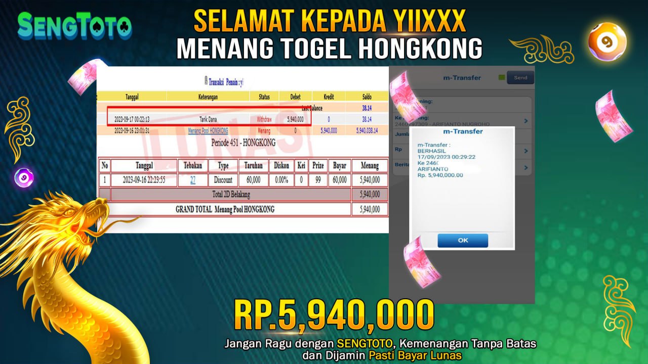BUKTI PEMBAYARAN JACKPOT TOGEL HONGKONG DI BAYAR LUNAS !