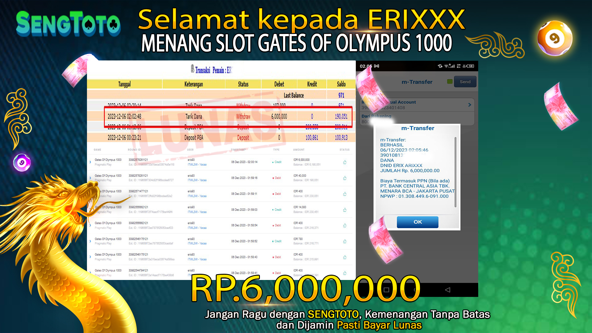 BUKTI PEMBAYARAN JACKPOT SLOT GATES OF OLYMPUS