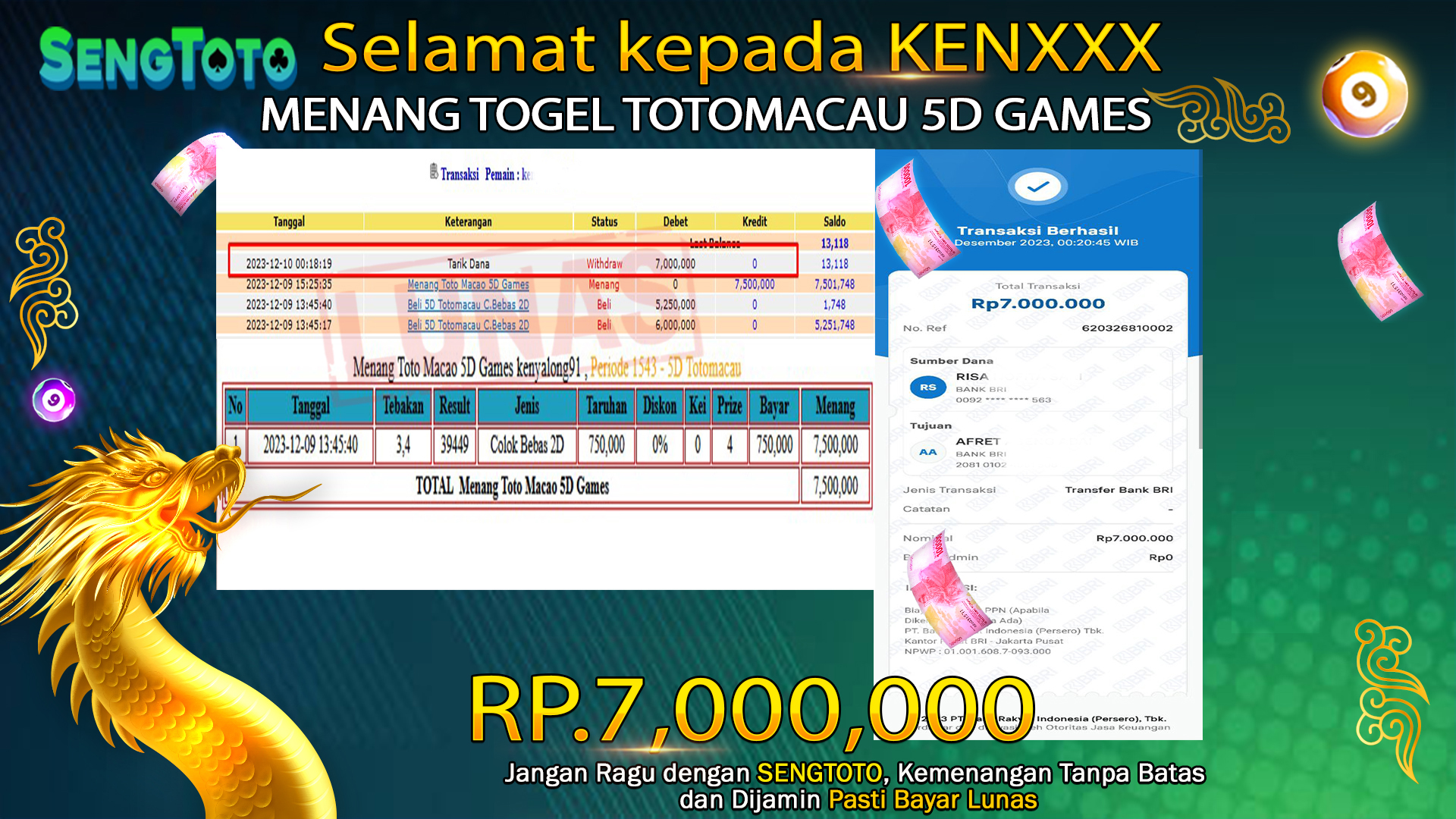 BUKTI PEMBAYARAN TOGEL TOTOMACAU 5D
